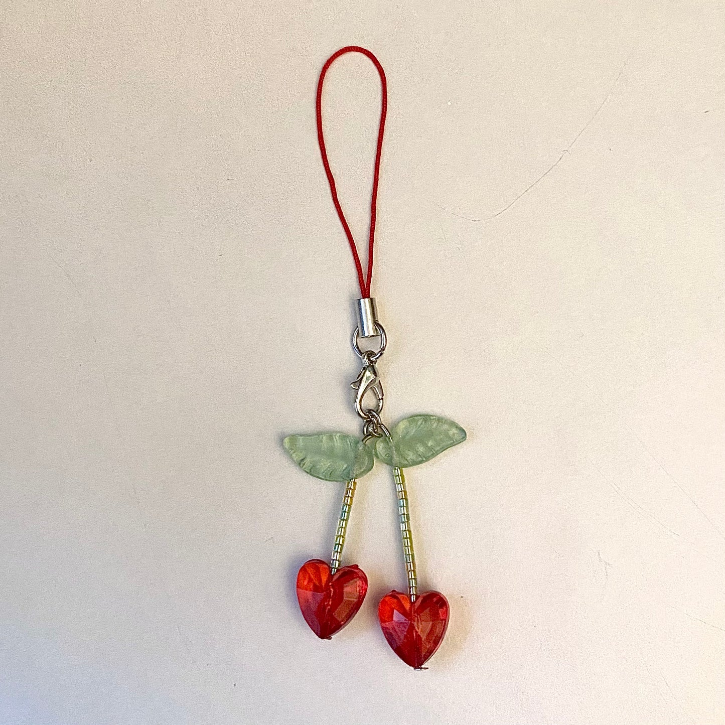 cherry heart phone charm