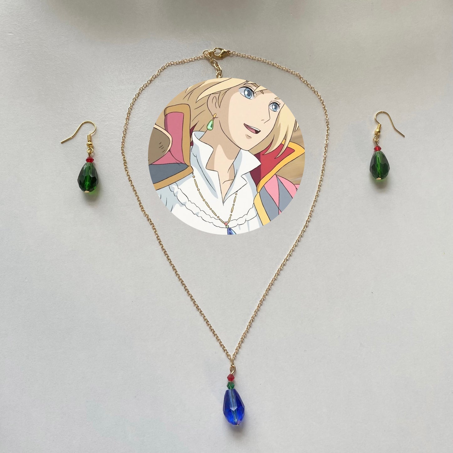 howl necklace and earrings